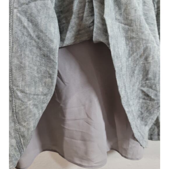 Umgee Gray Heathered Layered Hem Scoop Neck Medium Lightweight Soft Flowy - Picture 7 of 7